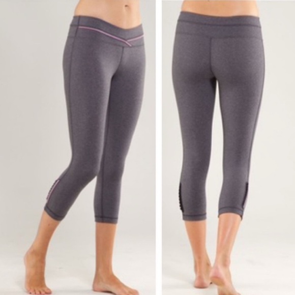 lululemon Priiti Crop Heathered Coal / Muted Mauve Stripes Galore - Picture 15 of 15